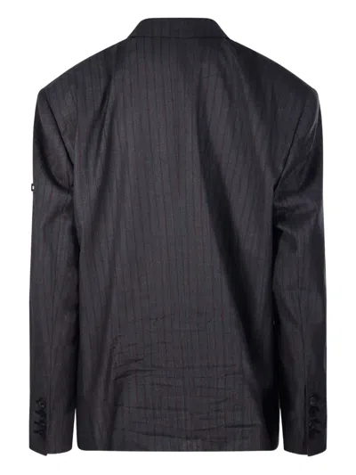 Balenciaga Pinstripe Two-button Blazer In Black