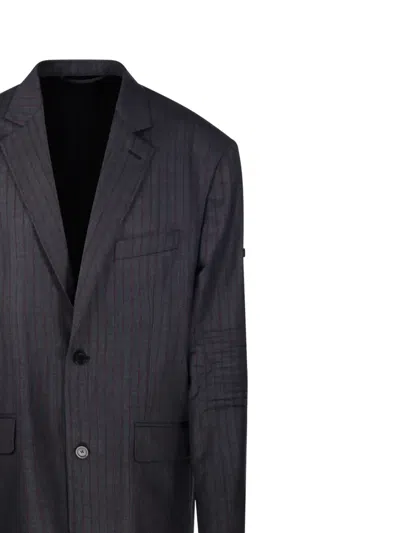 Balenciaga Pinstripe Two-button Blazer In Black