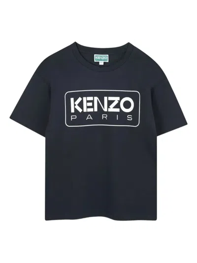 Kenzo Logo-print Cotton T-shirt In Blue