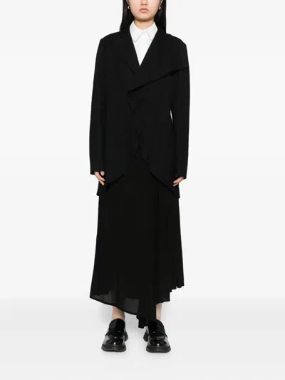 Yohji Yamamoto Asymmetric Wool Jacket In Black