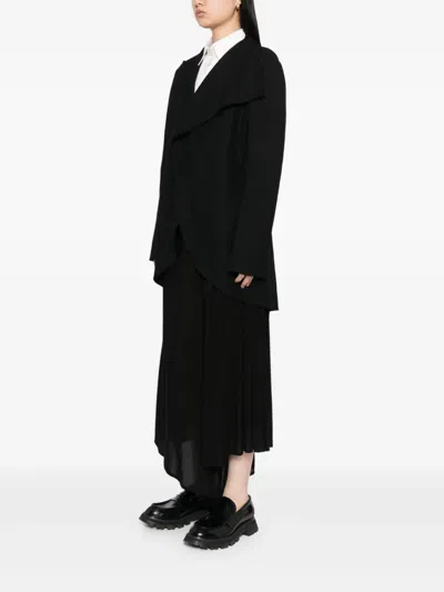Yohji Yamamoto Asymmetric Wool Jacket In Black