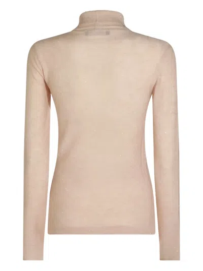 Fabiana Filippi Sparkling Turtleneck Knitwear Long Sleeves In Neutral