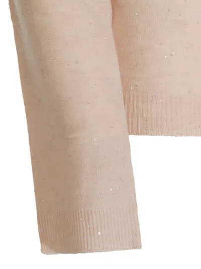 Fabiana Filippi Sparkling Turtleneck Knitwear Long Sleeves In Neutral