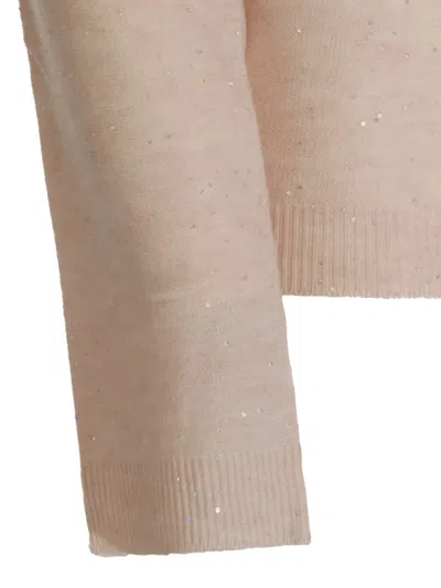 Fabiana Filippi Sparkling Turtleneck Knitwear Long Sleeves In Neutral