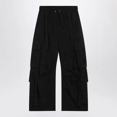 Dolce & Gabbana Ties Barrel-leg Cargo Trousers In Black