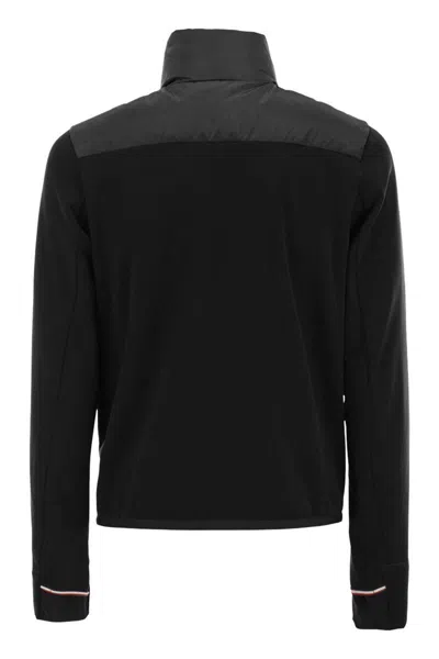 Moncler Padded Sweatshirt With High Collar And Long Sleeves In Black