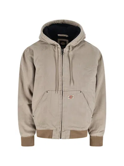 Dickies Relaxed Fit Jacket With Hood And Pockets In Neutral