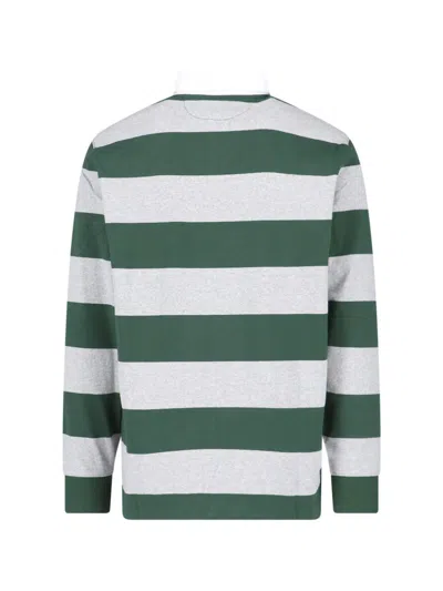 Polo Ralph Lauren Striped Pattern Long Sleeve Polo Shirt In Green