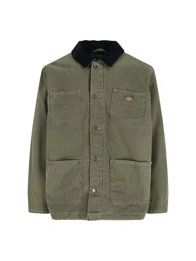 Dickies Relaxed Fit Jacket Corduroy Collar In Green