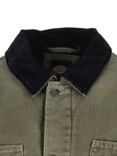 Dickies Relaxed Fit Jacket Corduroy Collar In Green