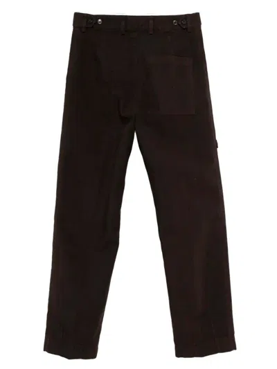 Dries Van Noten Straight Leg Cotton Trousers And Pockets In Black