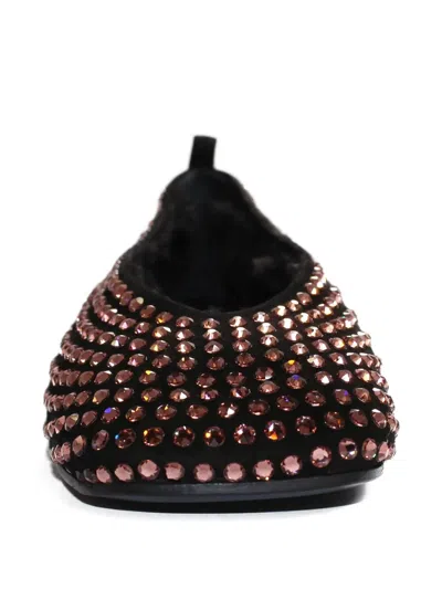 La Rose Crystal-embellished Ballet Flats In Burgundy