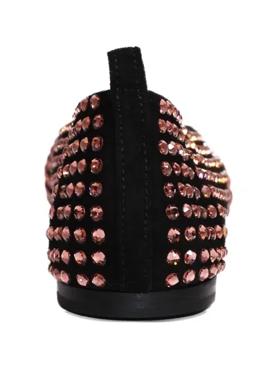 La Rose Crystal-embellished Ballet Flats In Burgundy