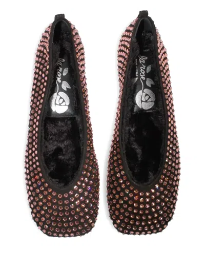 La Rose Crystal-embellished Ballet Flats In Burgundy