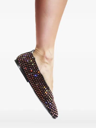 La Rose Crystal-embellished Ballet Flats In Burgundy