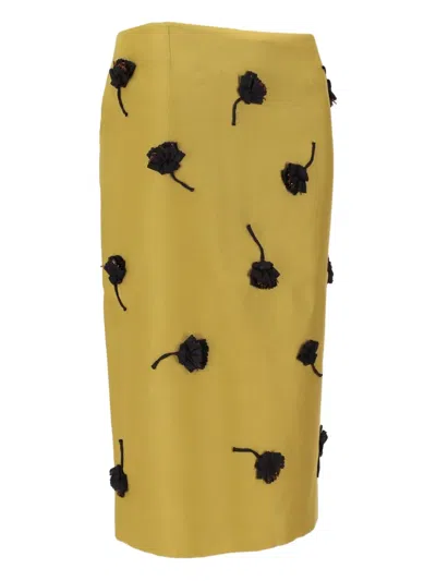 Shushu-tong Verzierter Bleistiftrock In Green