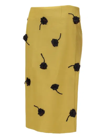 Shushu-tong Verzierter Bleistiftrock In Green