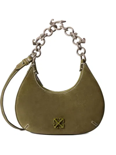 Off-white Hemisphere Suede Tote Bag In Green