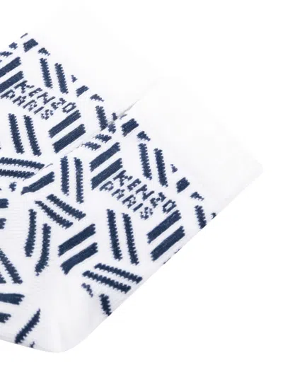 Kenzo Logo-jacquard Socks (pack Of Two) In Blue