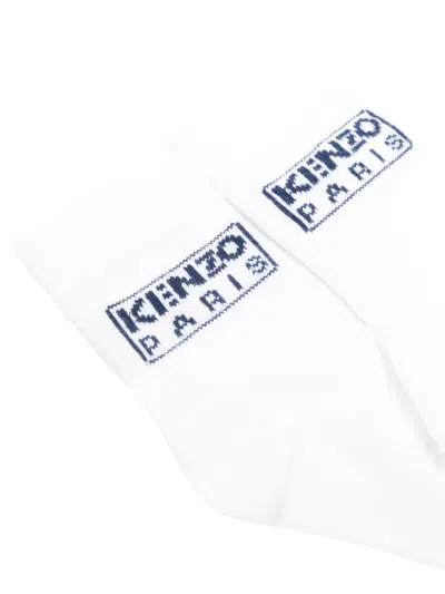 Kenzo Logo-jacquard Socks (pack Of Two) In Blue