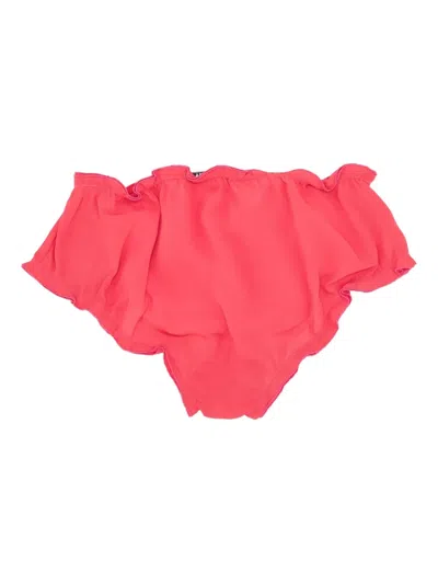 Vivetta Ruffled Bow-detail Briefs In Red