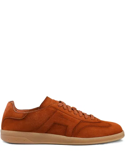 Santoni Dbs Oly Suede Sneakers In Brown