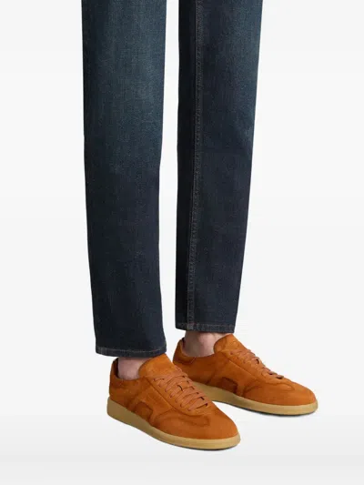 Santoni Dbs Oly Suede Sneakers In Brown