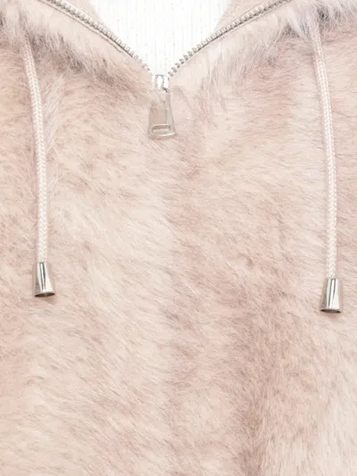 Valentini 1972 Hooded Sleeveless Jacket In Neutral