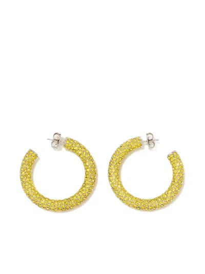 Amina Muaddi Cameron Hoop Earrings In Gold