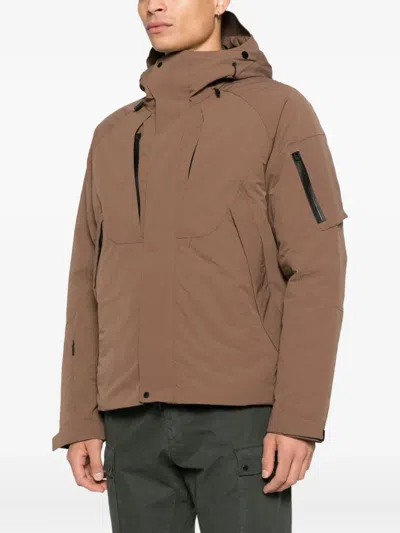 Jg1 Padded Hooded Jacket In Brown