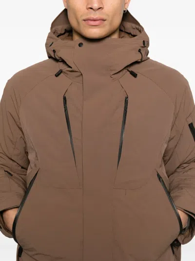 Jg1 Padded Hooded Jacket In Brown
