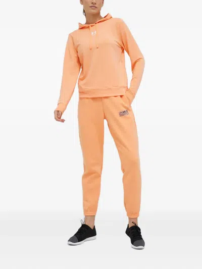 Under Armour Drawstring Label Track Pants In Orange