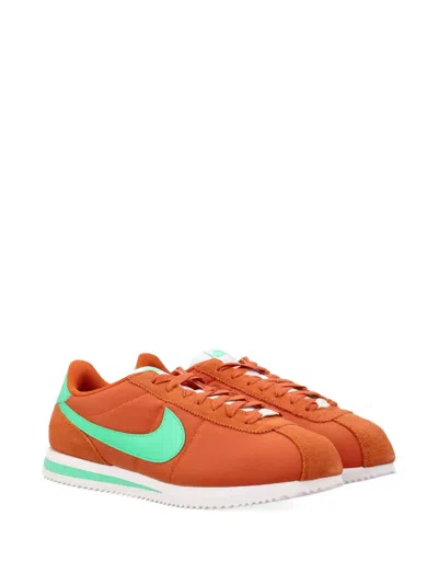 Nike Cortez Txt Logo Patch Sneakers In Orange