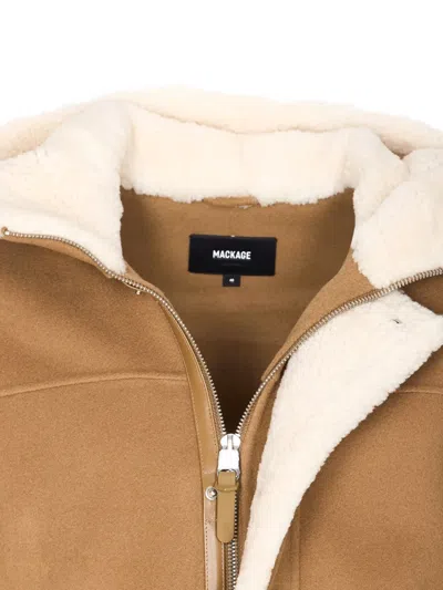 Mackage Jay Shearling-hood Jacket In Nude