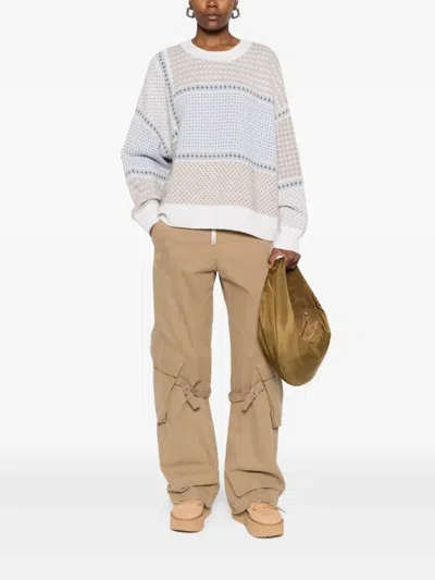 拼贴设计圆领毛衣