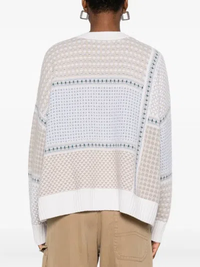 拼贴设计圆领毛衣