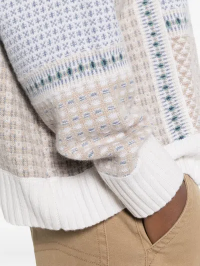 拼贴设计圆领毛衣