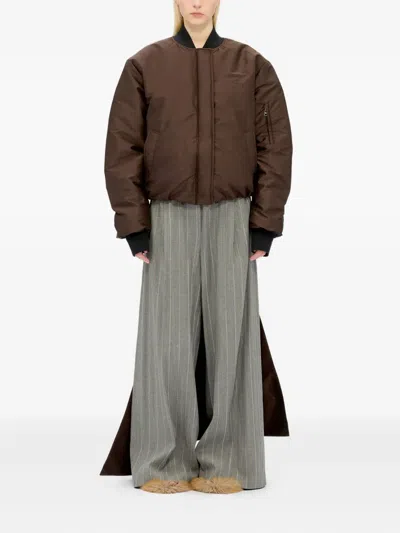 Msgm Long-sleeve Jacket In Brown