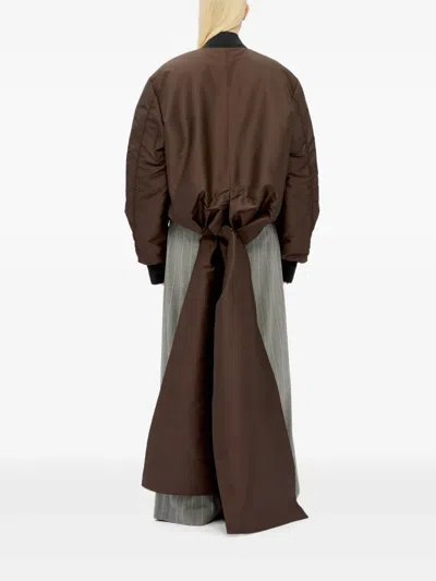 Msgm Long-sleeve Jacket In Brown