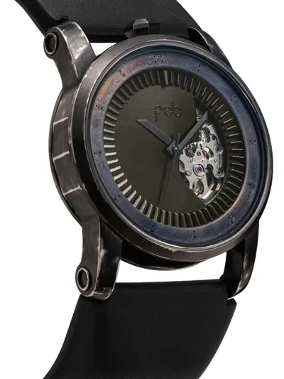 Fob Paris R413 Solid Torch Leather 41.3mm In Black