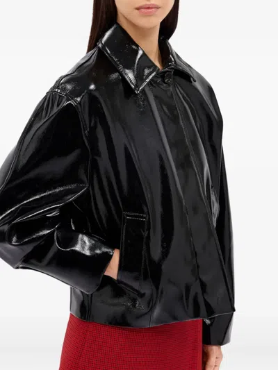 Msgm Long-sleeve Bomber Jacket In Black