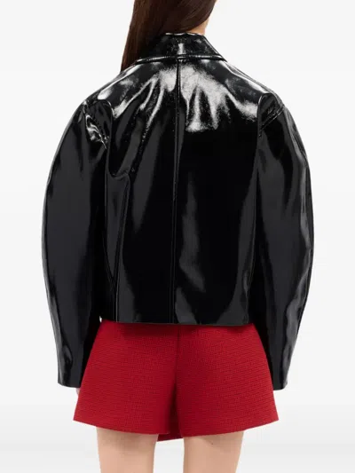 Msgm Long-sleeve Bomber Jacket In Black