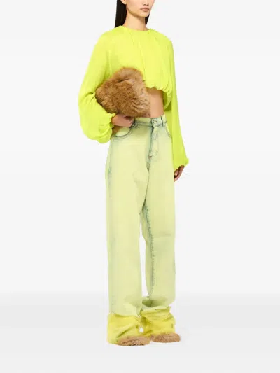 Msgm Long-sleeve Blouse In Yellow