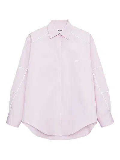 Msgm Long-sleeve Shirt In Pink
