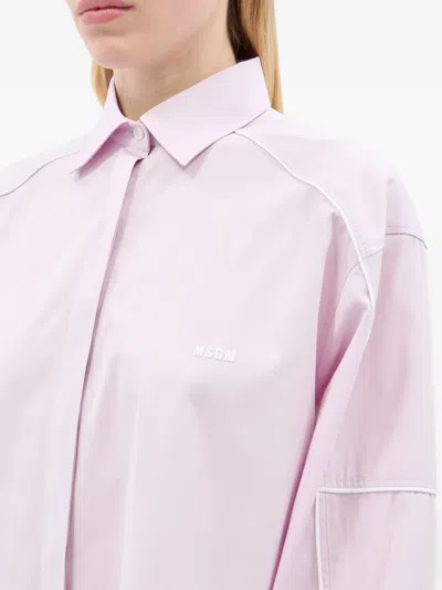 Msgm Long-sleeve Shirt In Pink