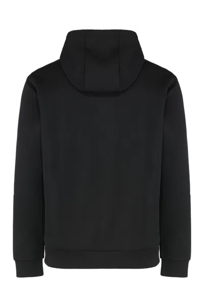 Ea7 Emporio Armani Technical Fabric Hoodie In Black