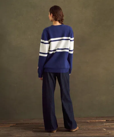 Naadam Nfl Luxe Cashmere Oversized Crewneck Sweater In Blue