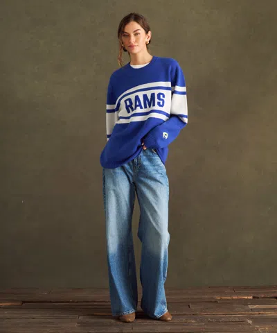 Naadam Nfl Luxe Cashmere Oversized Crewneck Sweater In Blue