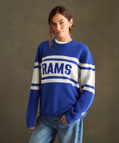 Naadam Nfl Luxe Cashmere Oversized Crewneck Sweater In Blue