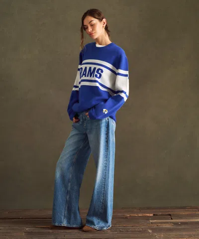 Naadam Nfl Luxe Cashmere Oversized Crewneck Sweater In Blue